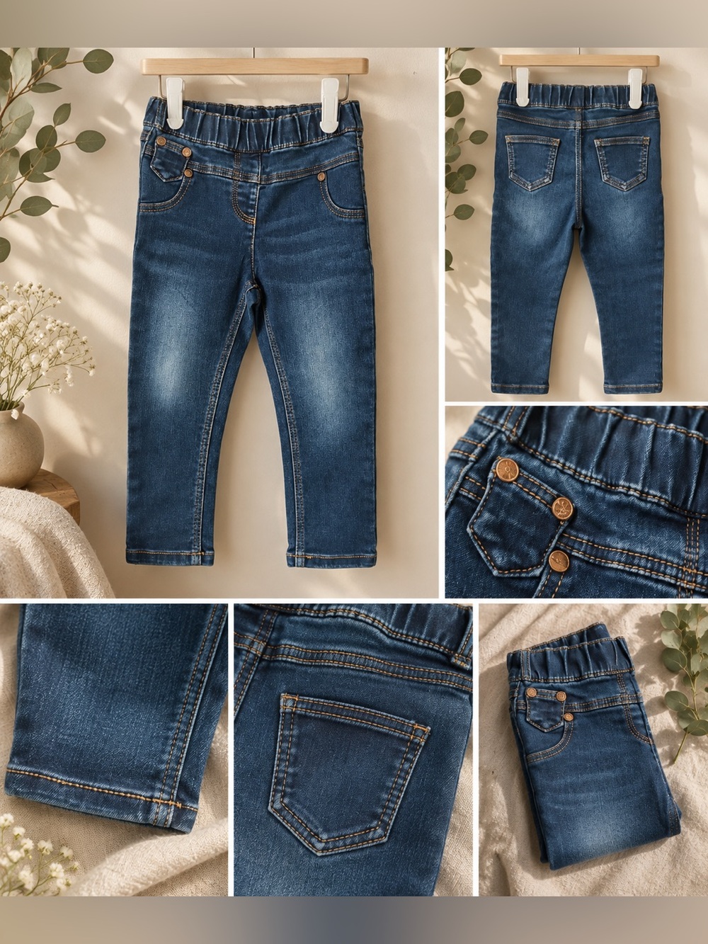 Next Baby Girl Blue Pull-On Denim Jeans 12–18 Months